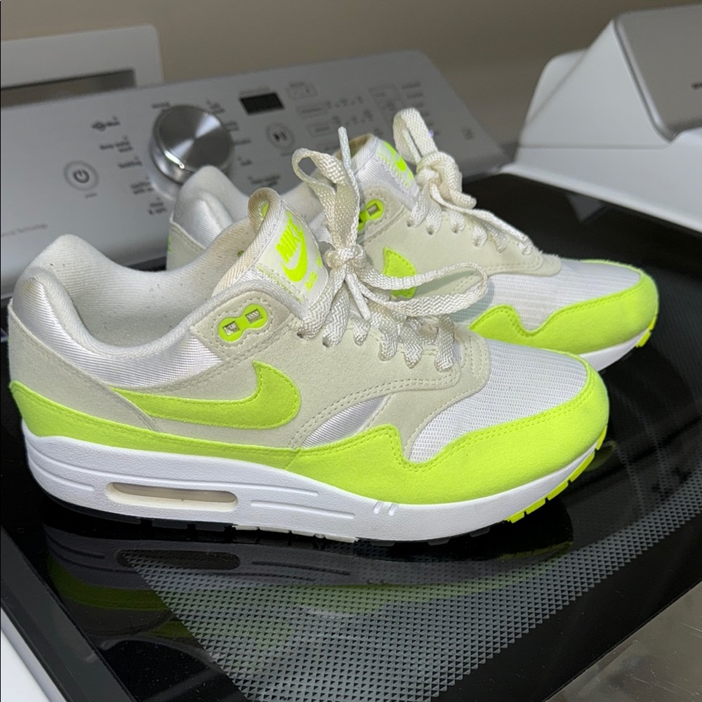 Nike Air Max White and Lime Sneakers